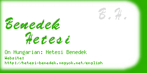 benedek hetesi business card